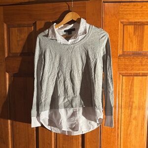 Tommy Hilfiger Gray and White Layered Blouse